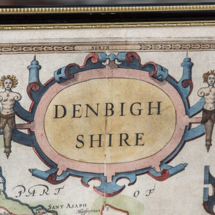 17th century map of denbighshire by john speed 1610s 12