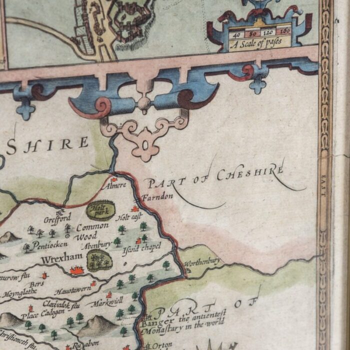 17th century map of denbighshire by john speed 1610s 13