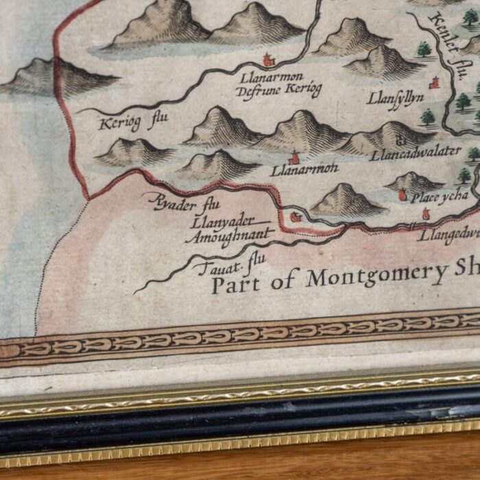 17th century map of denbighshire by john speed 1610s 16