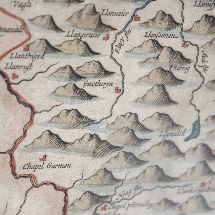 17th century map of denbighshire by john speed 1610s 20