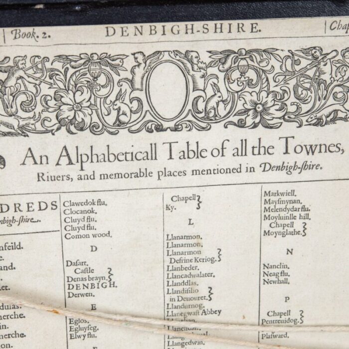 17th century map of denbighshire by john speed 1610s 21