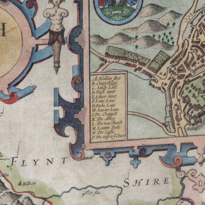 17th century map of denbighshire by john speed 1610s 3