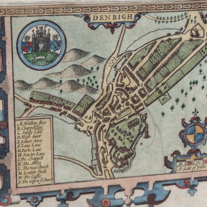 17th century map of denbighshire by john speed 1610s 6