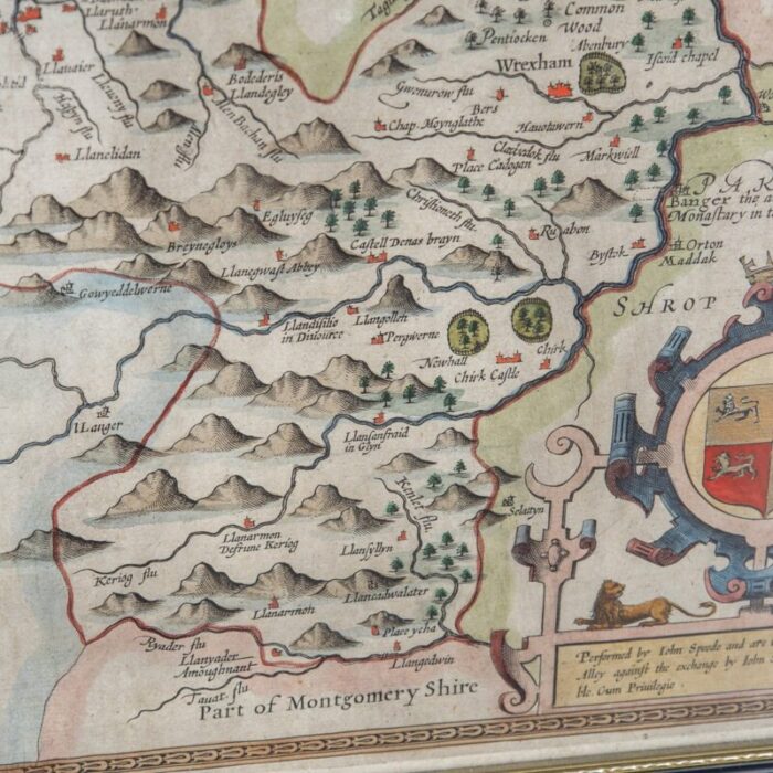 17th century map of denbighshire by john speed 1610s 7