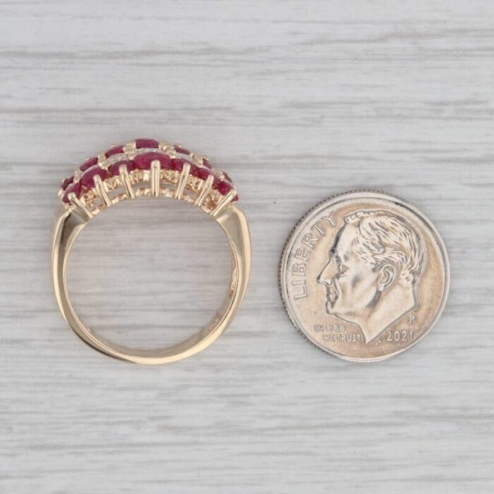 180ctw ruby diamond tiered ring 14k yellow gold size 7 4949