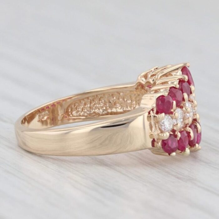 180ctw ruby diamond tiered ring 14k yellow gold size 7 6255