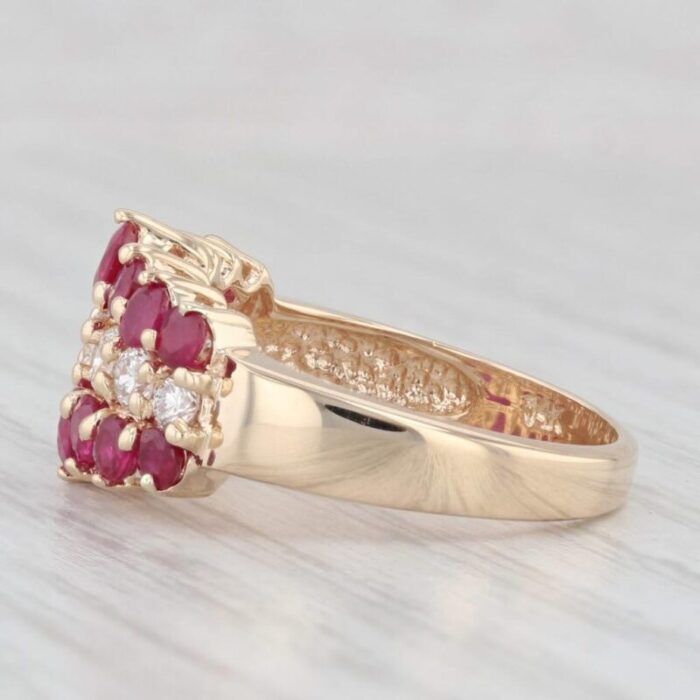 180ctw ruby diamond tiered ring 14k yellow gold size 7 7085