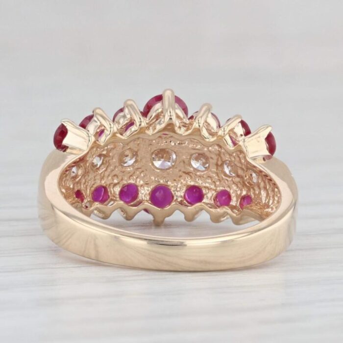 180ctw ruby diamond tiered ring 14k yellow gold size 7 8598