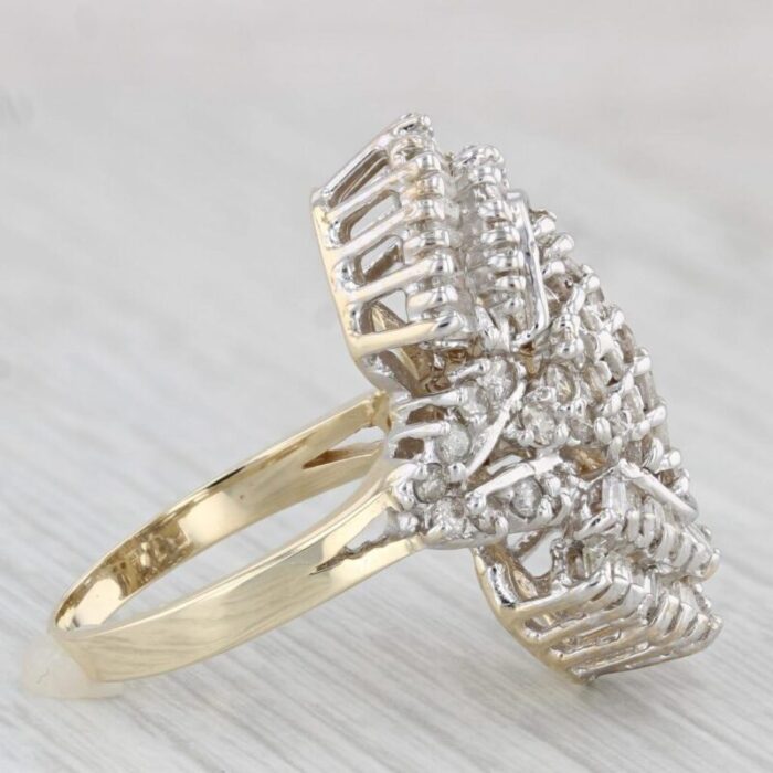 182ctw diamond cocktail cluster ring 10k gold size 75 2836