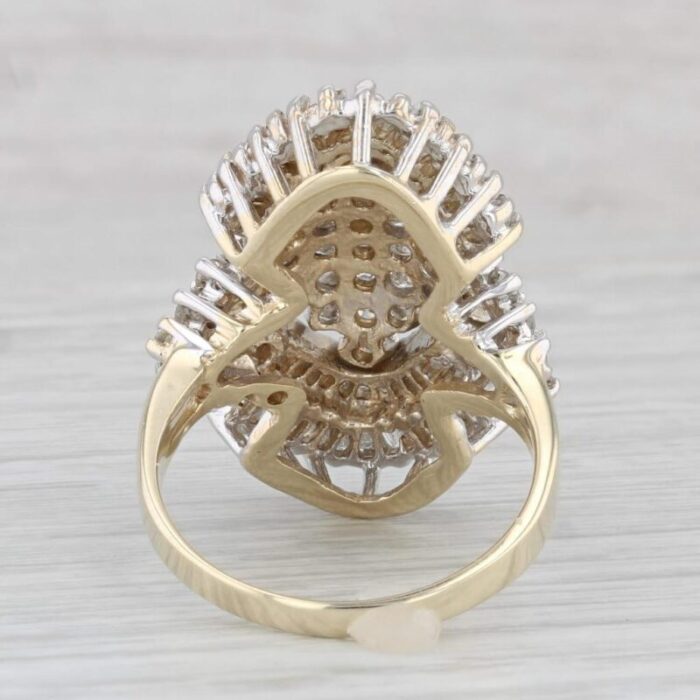 182ctw diamond cocktail cluster ring 10k gold size 75 3194