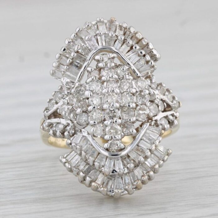 182ctw diamond cocktail cluster ring 10k gold size 75 3310