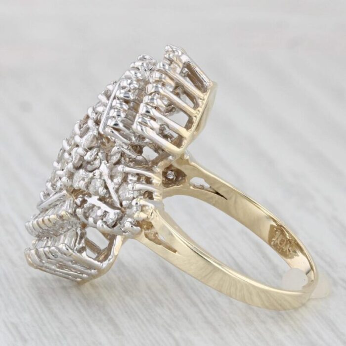 182ctw diamond cocktail cluster ring 10k gold size 75 3756