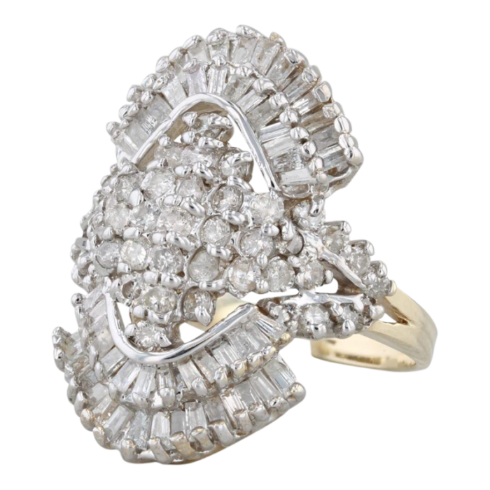 182ctw diamond cocktail cluster ring 10k gold size 75 8338