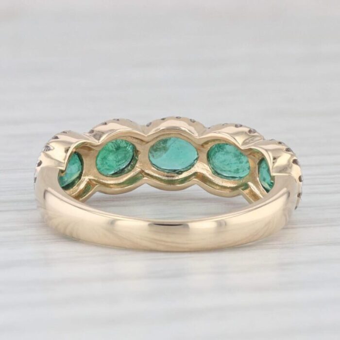 185ctw emerald diamond halos ring 14k yellow gold size 7 3758