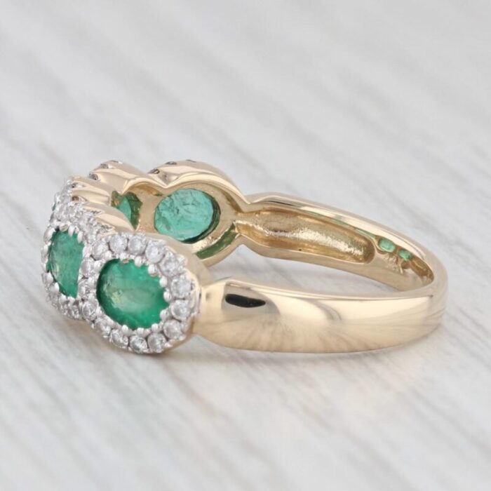 185ctw emerald diamond halos ring 14k yellow gold size 7 6762