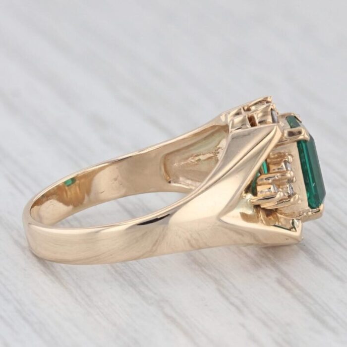 185ctw lab created emerald diamond ring 14k yellow gold size 775 0742