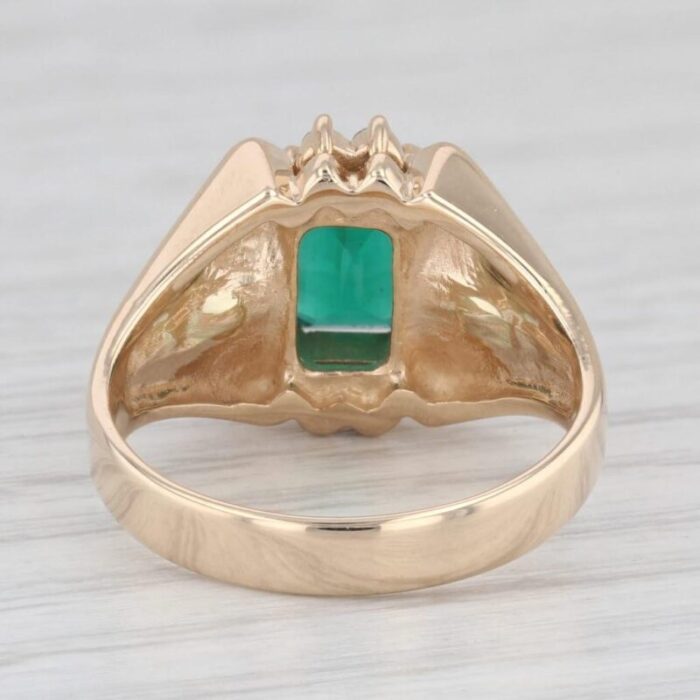 185ctw lab created emerald diamond ring 14k yellow gold size 775 2288