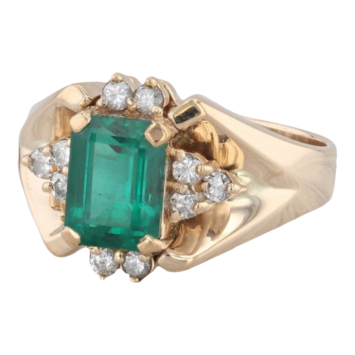 185ctw lab created emerald diamond ring 14k yellow gold size 775 3304