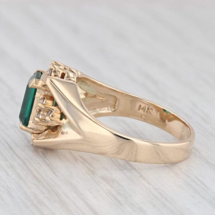 185ctw lab created emerald diamond ring 14k yellow gold size 775 6709