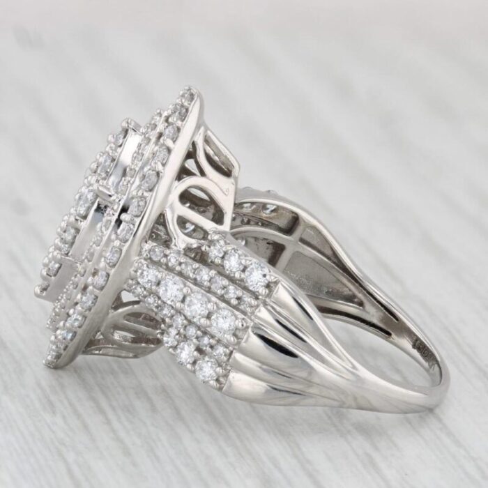 189ctw lab created diamond marquise halo ring 10k white gold size 8 cocktail 2824