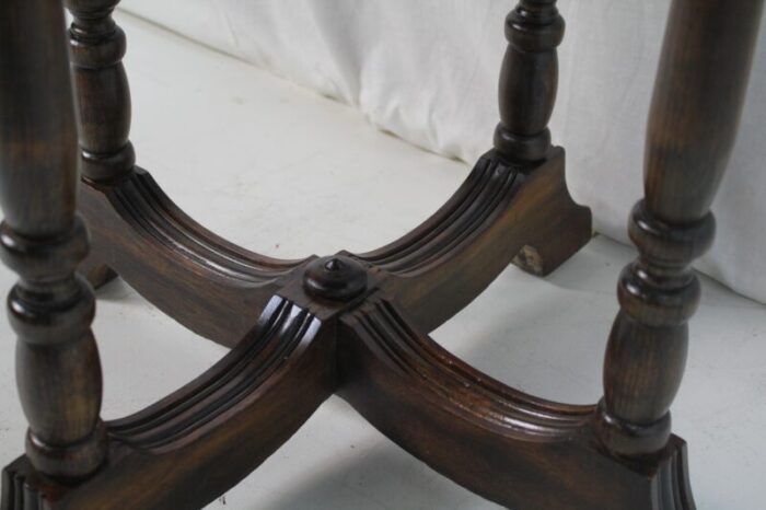 1930s american walnut hexagonal victorian style center table in solid wood 5039