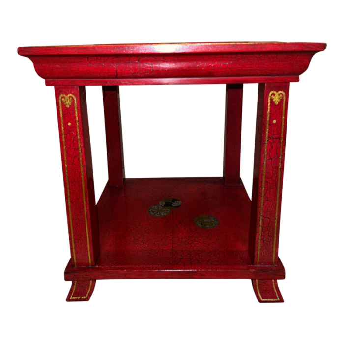 1940s dessin fournir red faux lacquered japanese table 6323