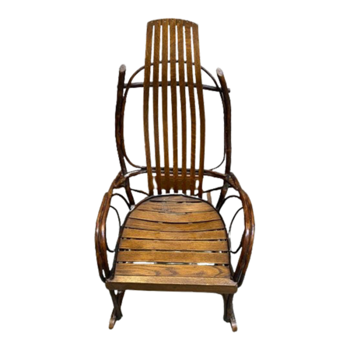 1950s willow and oak american rocking chair 5352