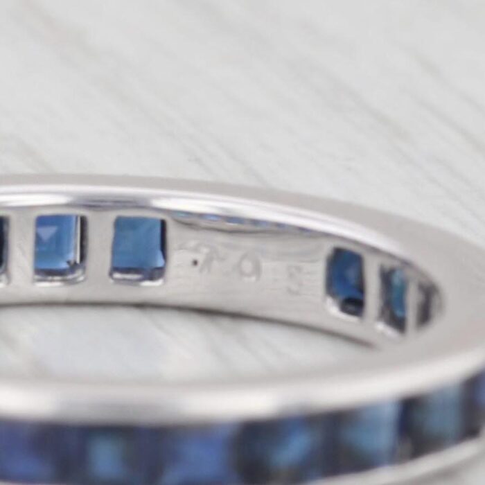 196ctw blue sapphire eternity band 18k white gold wedding stackable ring 9761 scaled