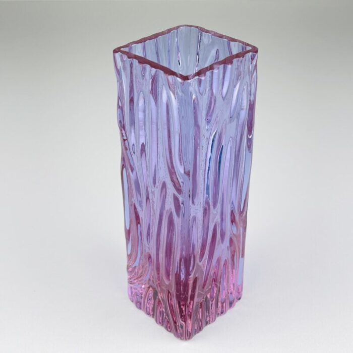 1970s vintage textured murano glass vase tronchi italy 8568