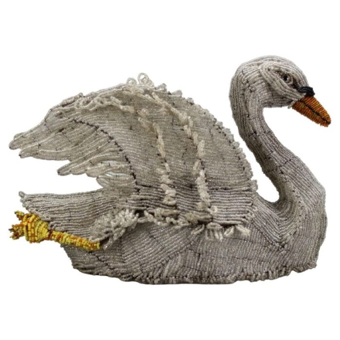 19th century beaded swan figure 1