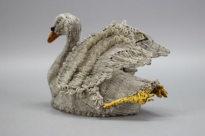 19th century beaded swan figure 6