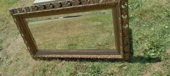 19th century carved giltwood frame wall mirror 3046