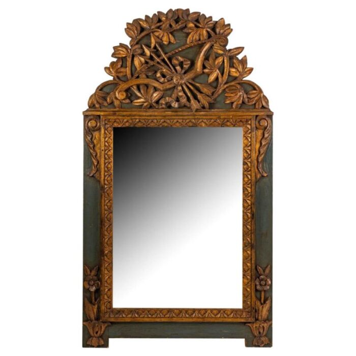 19th century carved wood mirror in the style of louis xvi 1