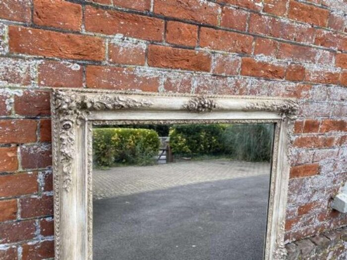 19th century french carved wood and gesso mirror 1535