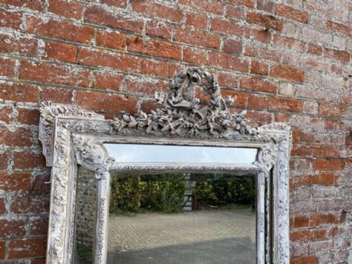 19th century french carved wood and gesso mirror 4076