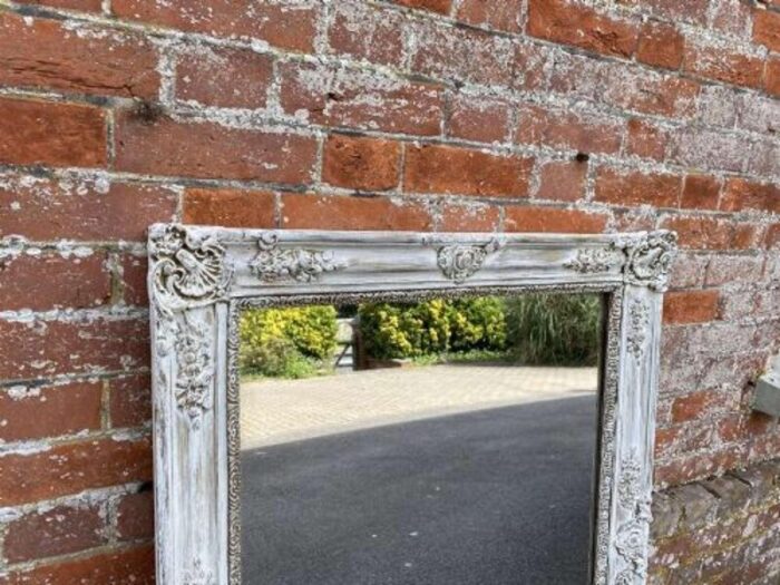 19th century french carved wood and gesso mirror 9494