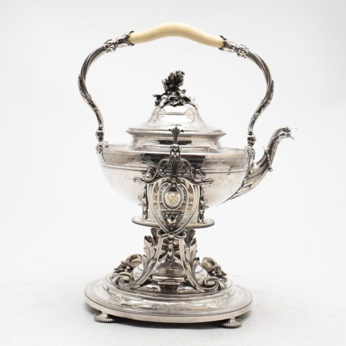 19th century french christofle silver plated samovar and teapot set 4 piece original 2809