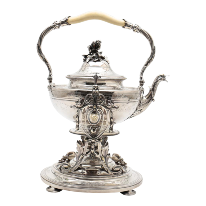 19th century french christofle silver plated samovar and teapot set 4 piece original 8338