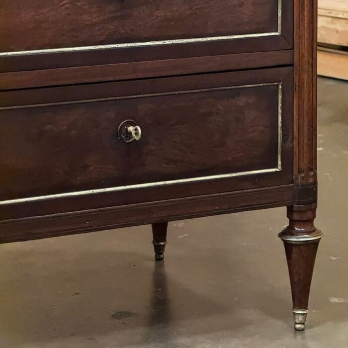 19th century french louis xvi mahogany carrara marble top commode 2082