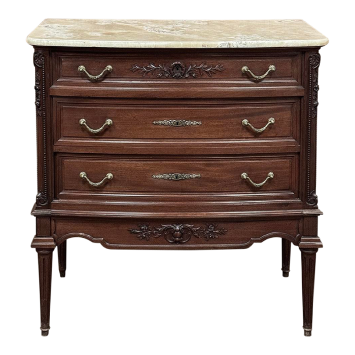 19th century french louis xvi mahogany onyx top commode 8355