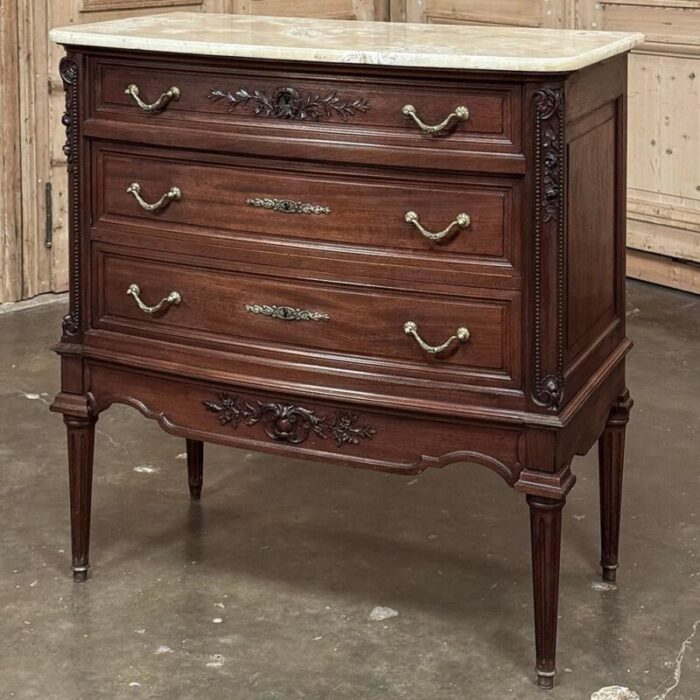 19th century french louis xvi mahogany onyx top commode 8385