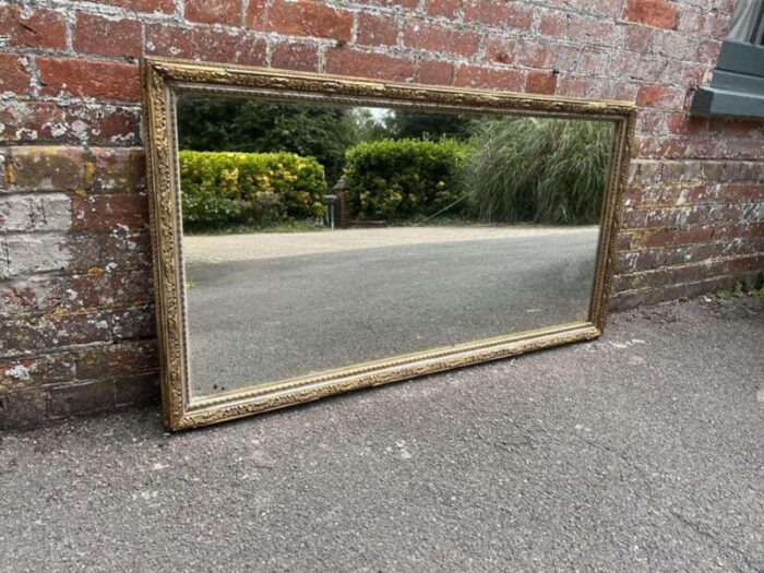 19th century french silver gilt framed mirror 4596