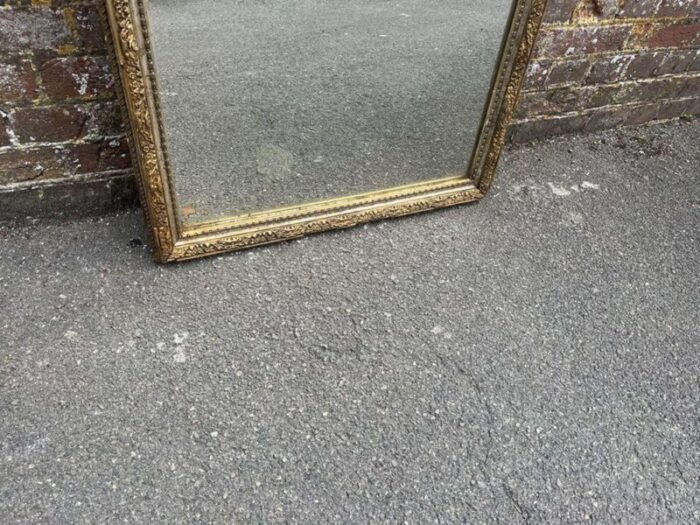 19th century french silver gilt framed mirror 9070