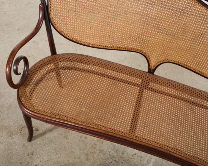 19th century thonet no 5 bentwood cane settee 0098