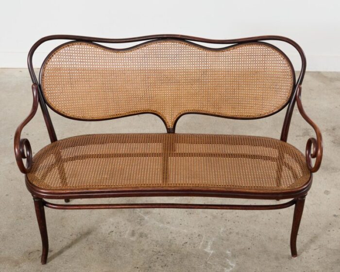 19th century thonet no 5 bentwood cane settee 7770