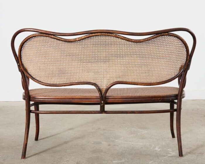 19th century thonet no 5 bentwood cane settee 8804