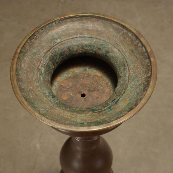 19th or 20th century bronze candleholder italy 7