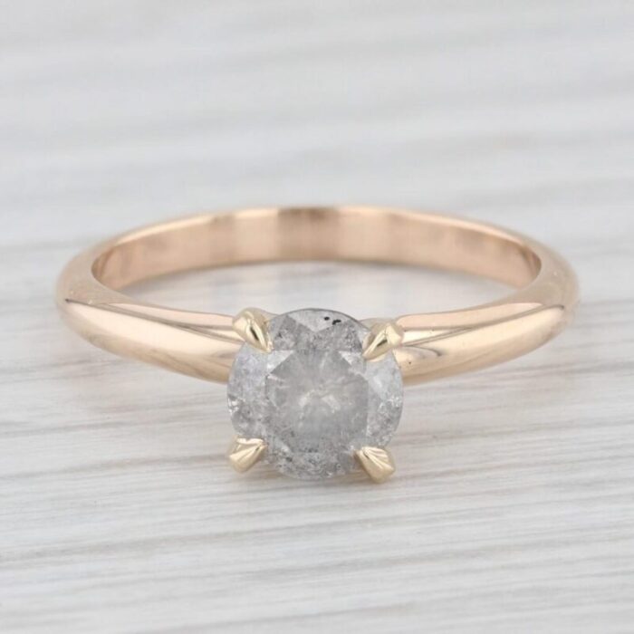 1ct gray galaxy diamond solitaire engagement ring 14k yellow gold size 575 3951