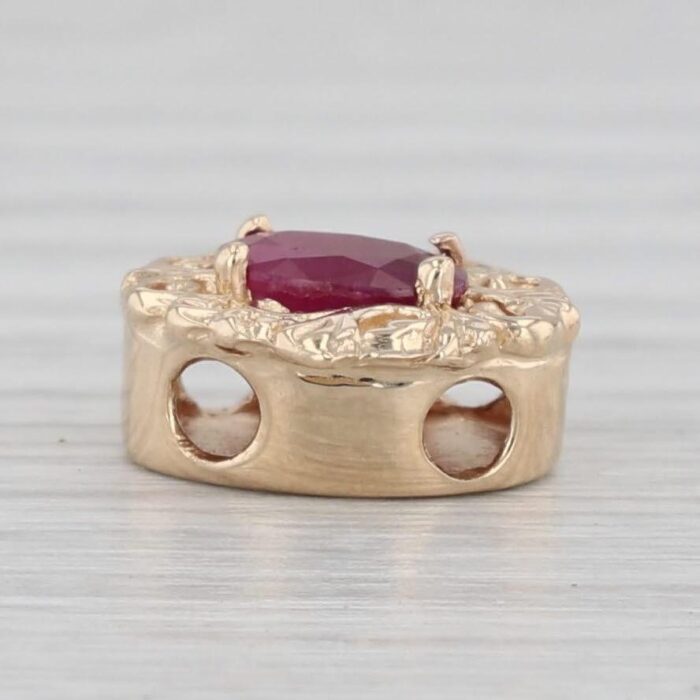 1ct oval ruby solitaire slide bracelet charm 14k yellow gold vintage 3545 scaled