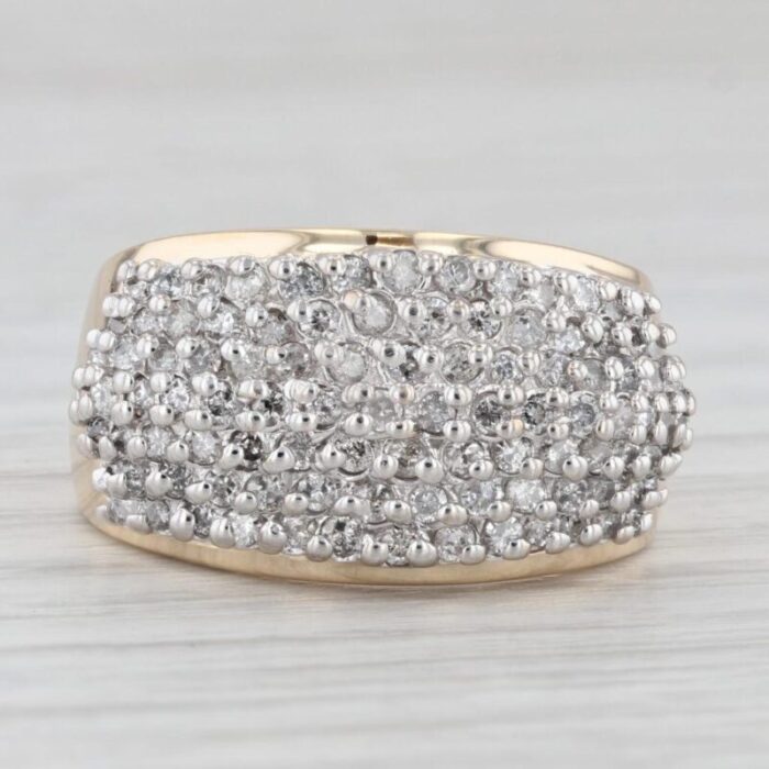 1ctw diamond cluster ring 14k yellow gold size 675 7334